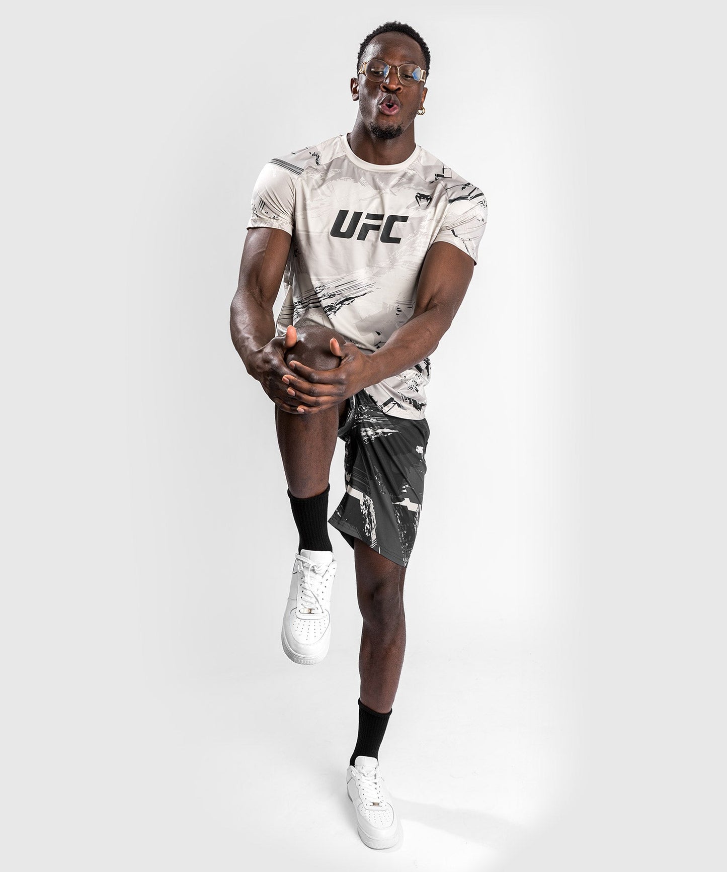 Dry Tech- Kurzarm T-Shirt Mann UFC Venum Authentic Fight Week 2.0 - Sand