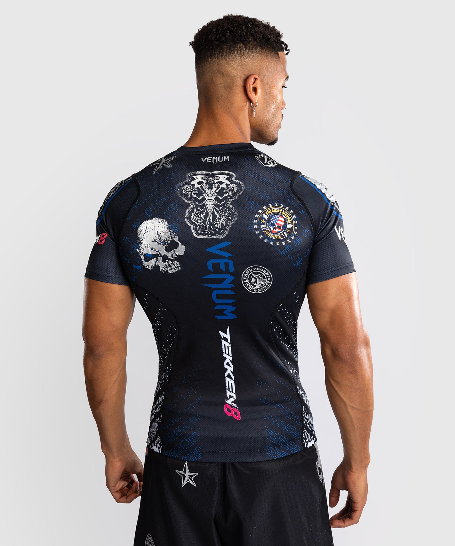 Venum x TEKKEN 8 - Paul Phoenix Rashguard - Schwarz/Blau