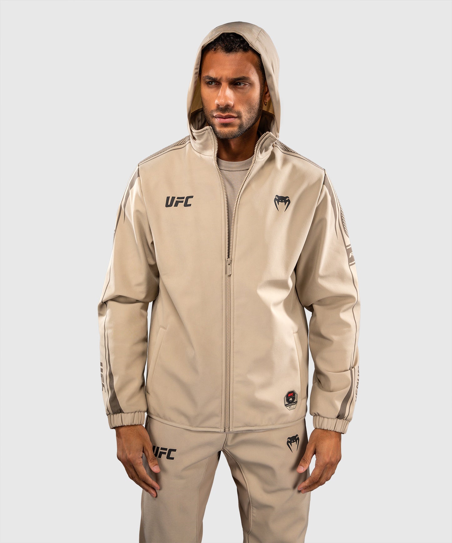 Venum UFC Unity by Venum Authentic Fight Week Men's Zip Hoodie - Sand