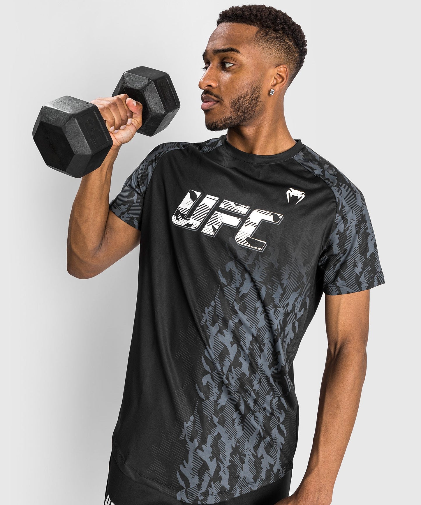 Technisches T-Shirt Kurzarm Mann UFC Venum Authentic Fight Week - Schwarz