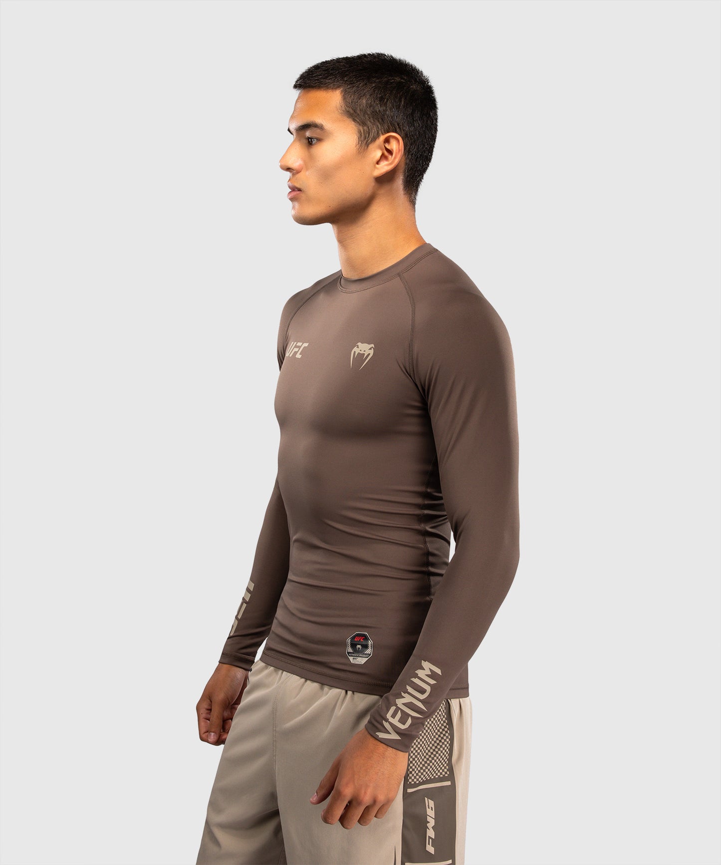 Venum UFC Unity by Venum Authentic Fight Week Men's Performance Long Sleeve Rashguard - Brown