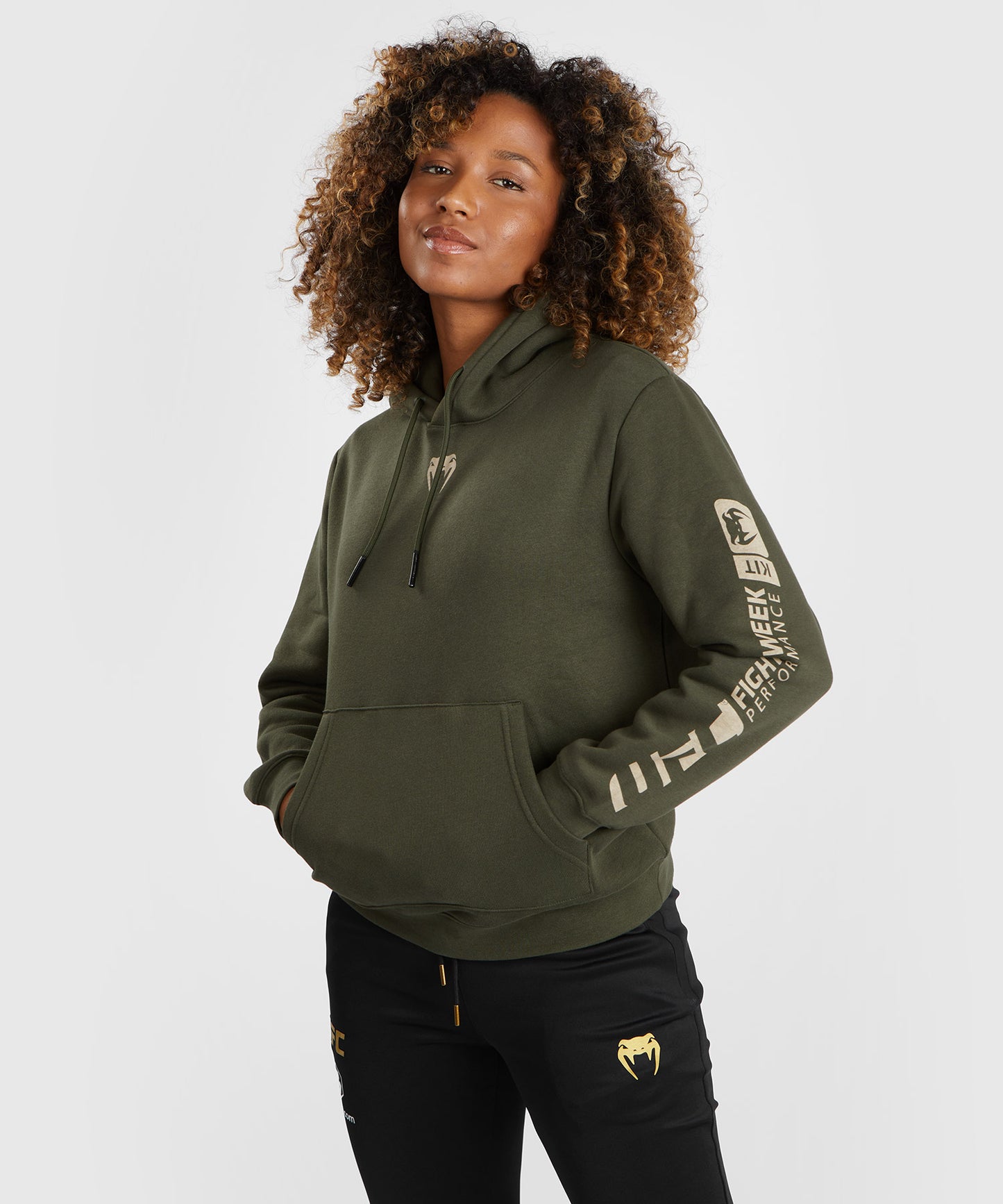 UFC Adrenaline by Venum Fight Week Damen Pullover Hoodie - Khaki