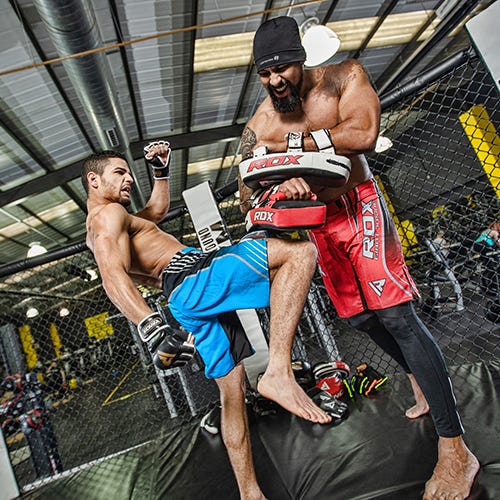 RDX Sports Paos de Boxeo Curvados – Negro/Blanco