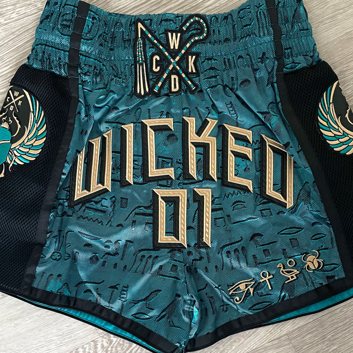 Wicked One PHARAOH Pantalones Cortos Muay Thai - Turquesa