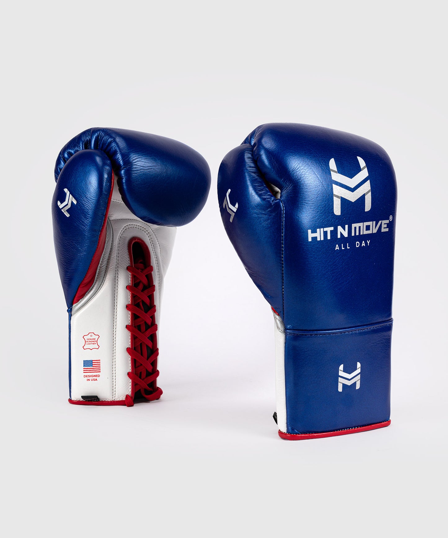 Gants de Boxe Avec Lacets Hit N Move All Day® Pro Agility - Bleu/Blanc/Rouge