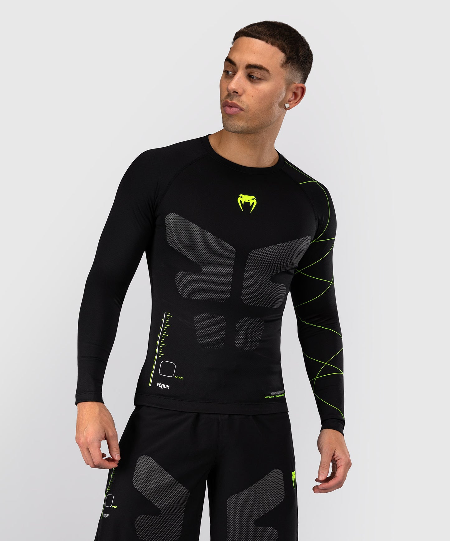 Rashguard Manches Longues Venum Training Camp 4.0 - Noir/Vert fluo