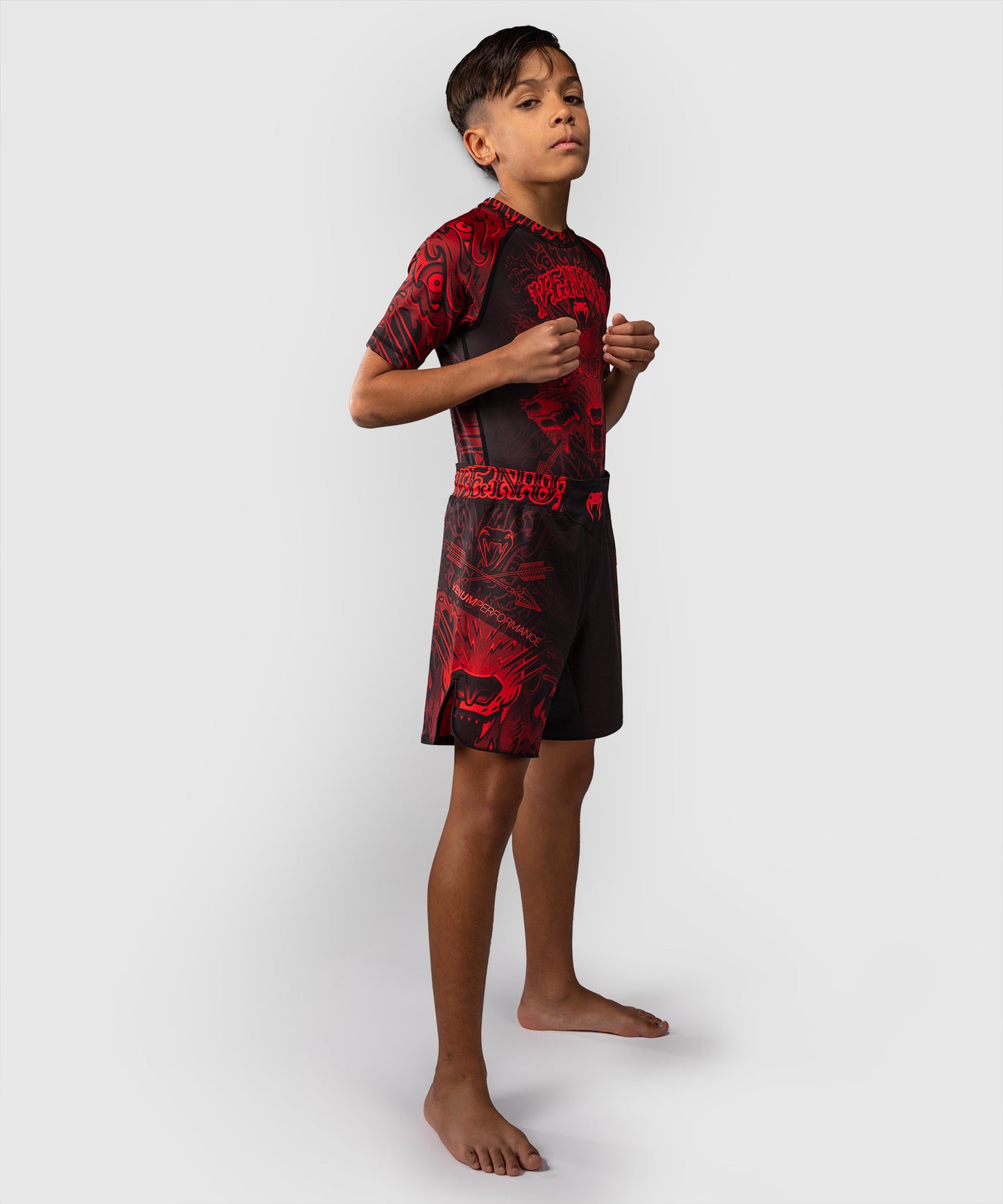 Venum Wolf Atak Pantaloncini da Combattimento Per Bambini – Nero/Rosso