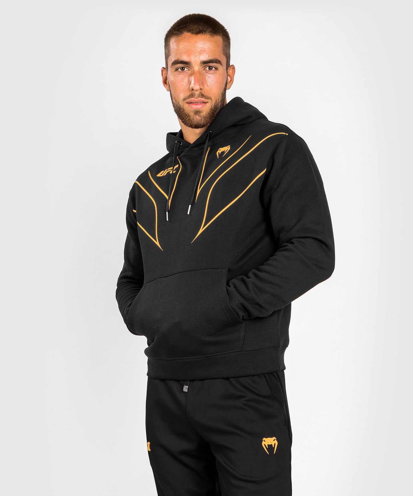 UFC Venum Replica 2.0 Hoodie mit durchgehendem Reißverschluss für Herren – Schwarz