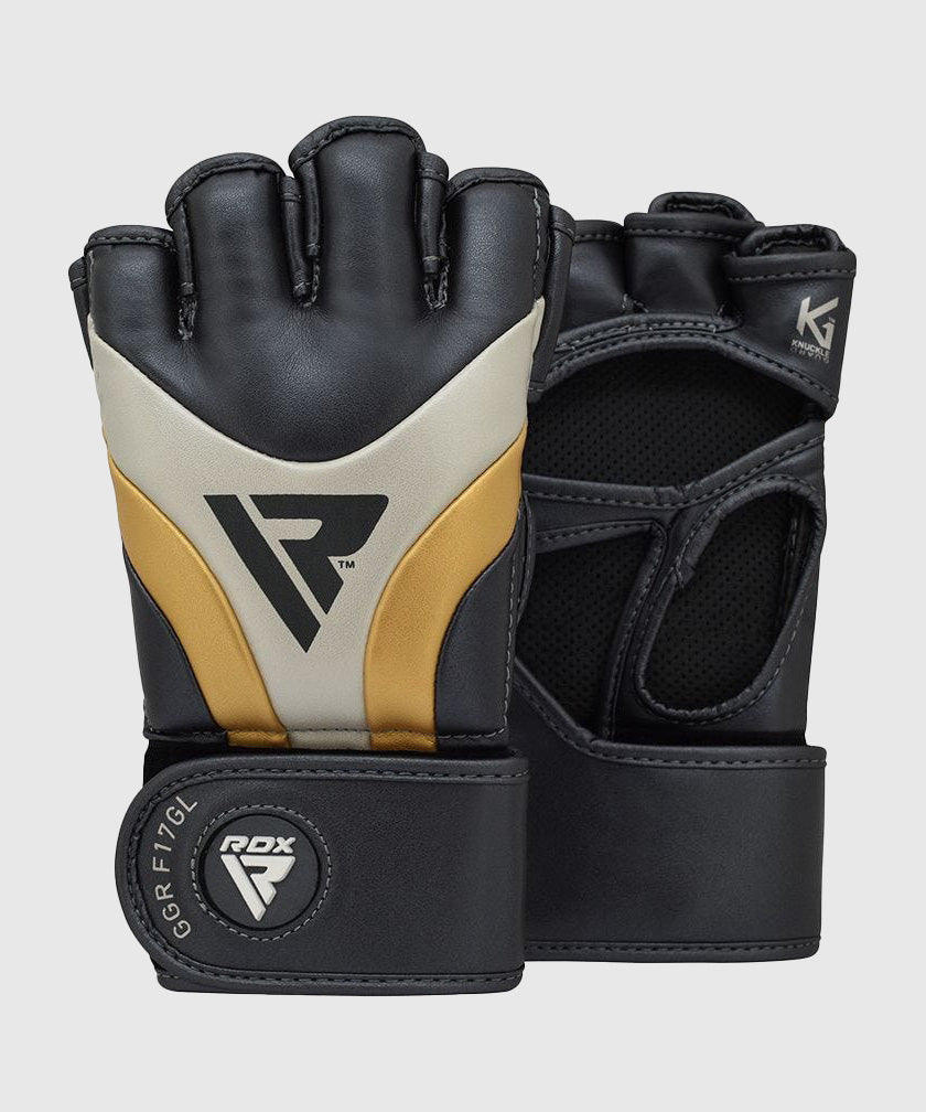 Gants de MMA Grappling Aura T-17 RDX - Noir/Blanc/Or