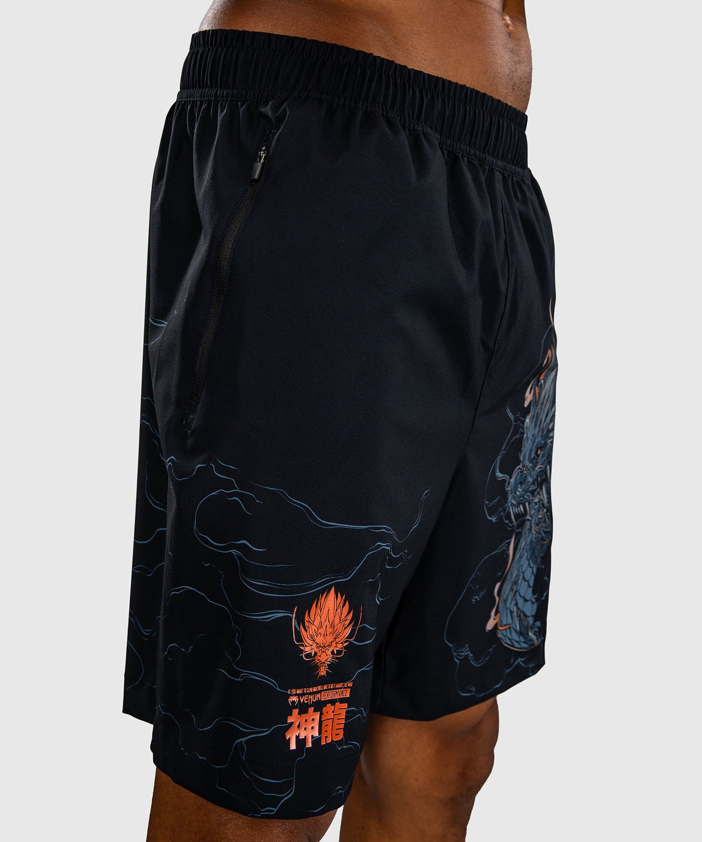 Venum Thunder Dragon Training Shorts - Black/Grey/Copper