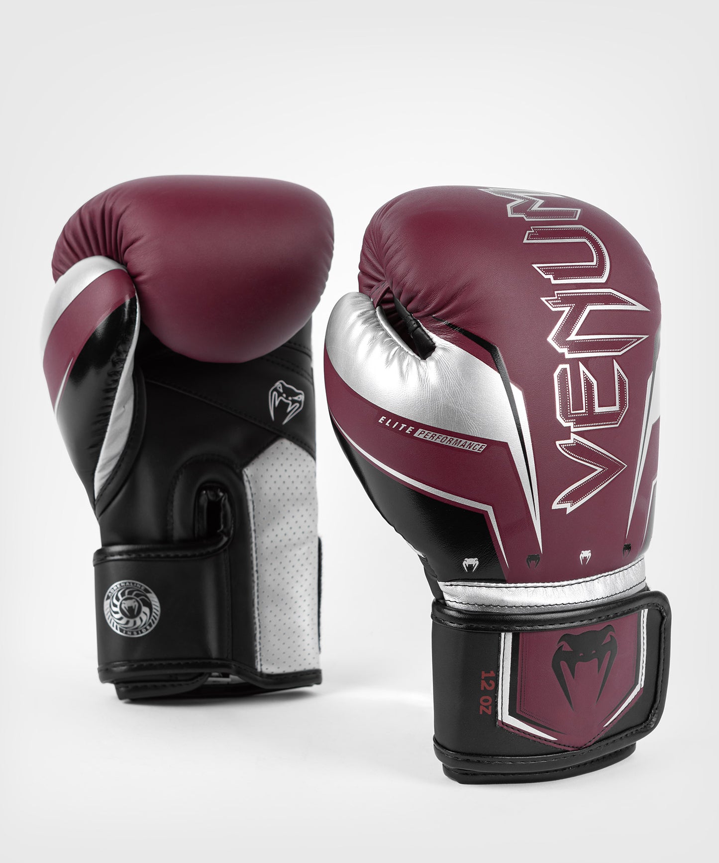 Venum Elite Evo Boxhandschuhe - Burgund/Silber