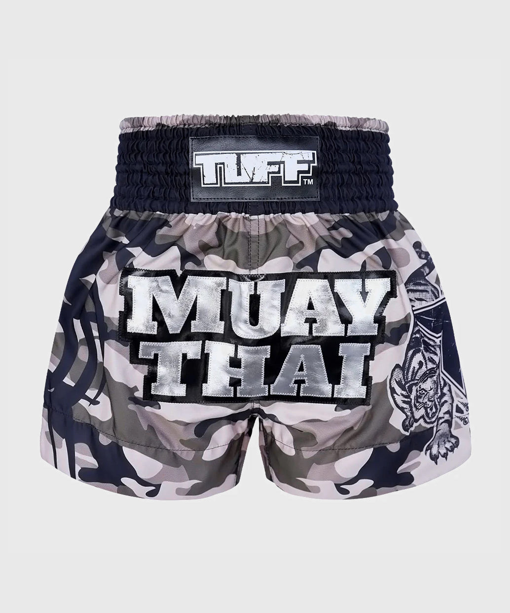 Short de Muay Thai Tuff Grey Military Camouflage - Gris