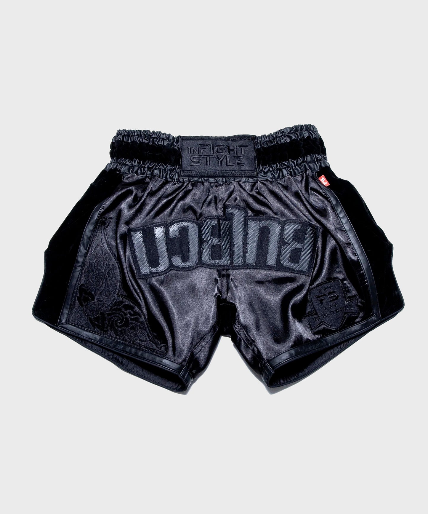 Infightstyle Fs Rt20 Retro Pantaloncini da Muay Thai - Nero/Nero