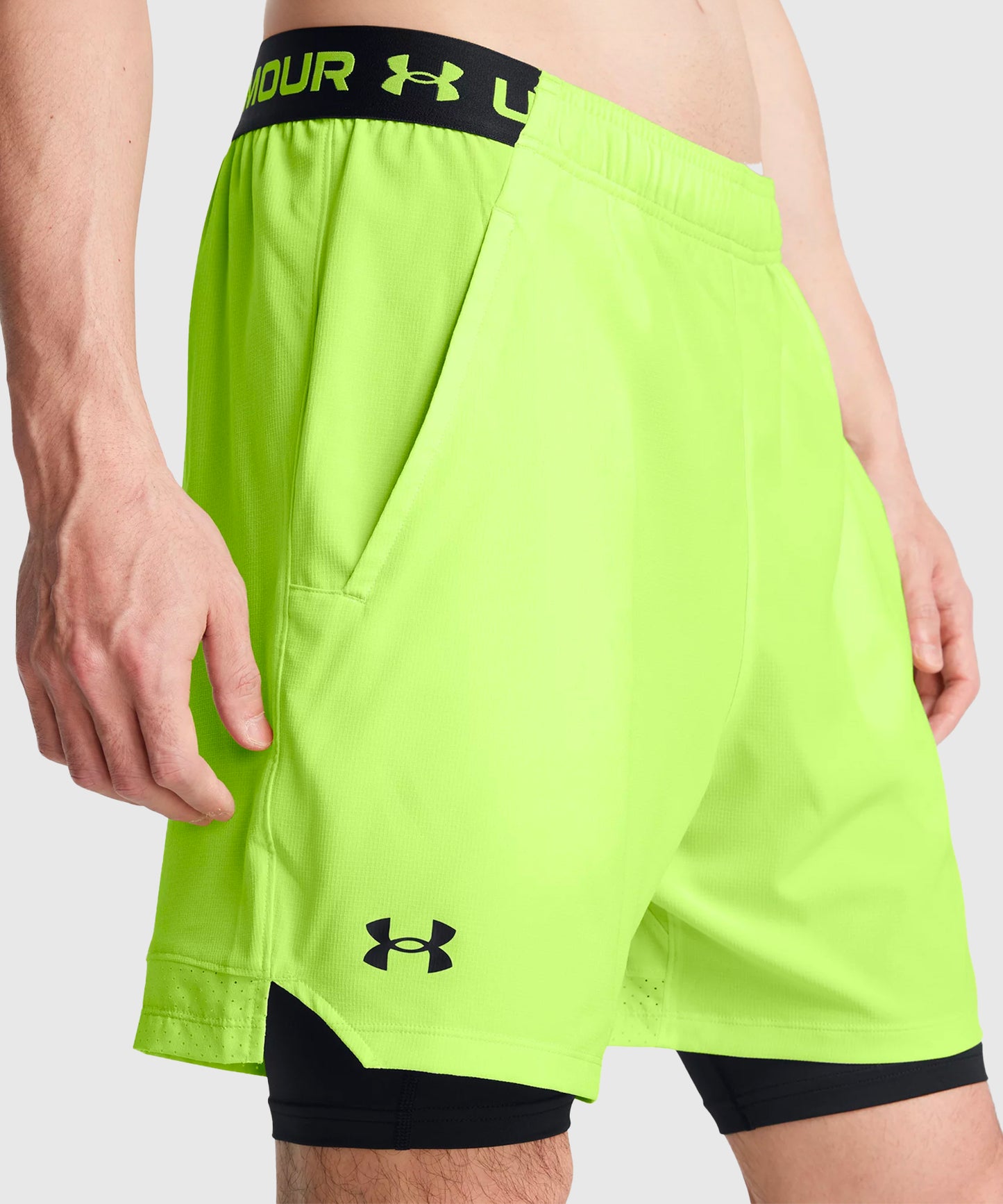 Under Armour 2-En-1 Ua Vanish Woven Pantaloncini – Giallo Fluo