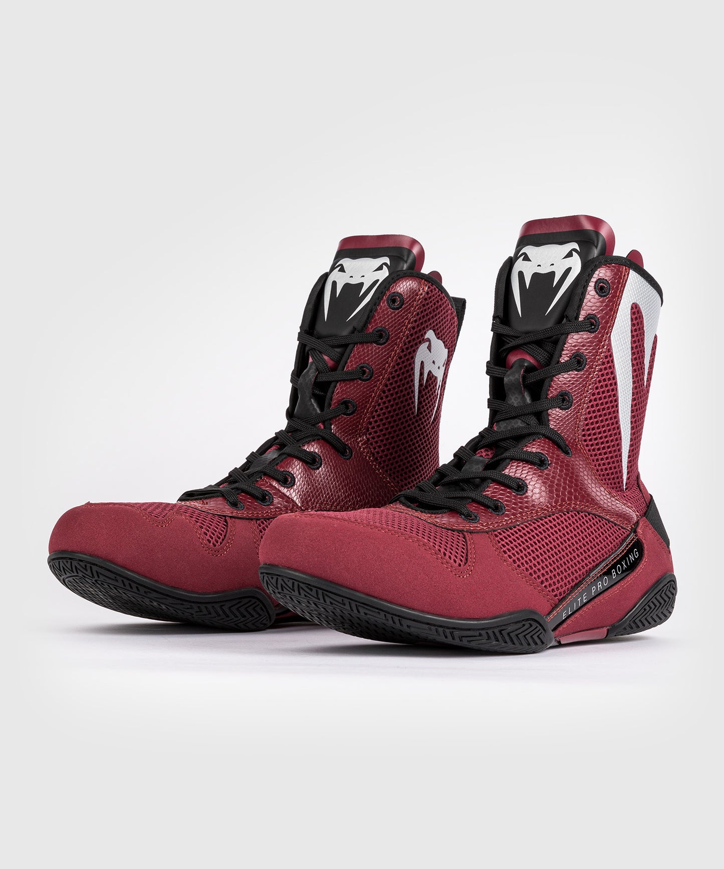 Venum Elite Boxschuhe - Burgund/Silber