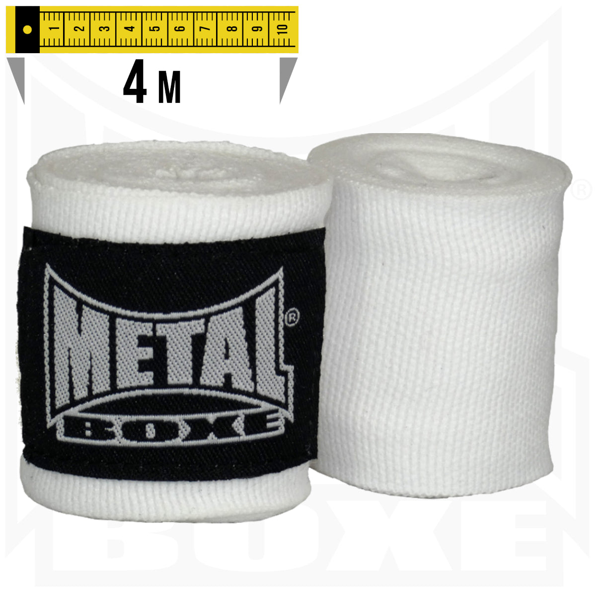 Metal Boxe Boxbandagen – Weiß – 4 m