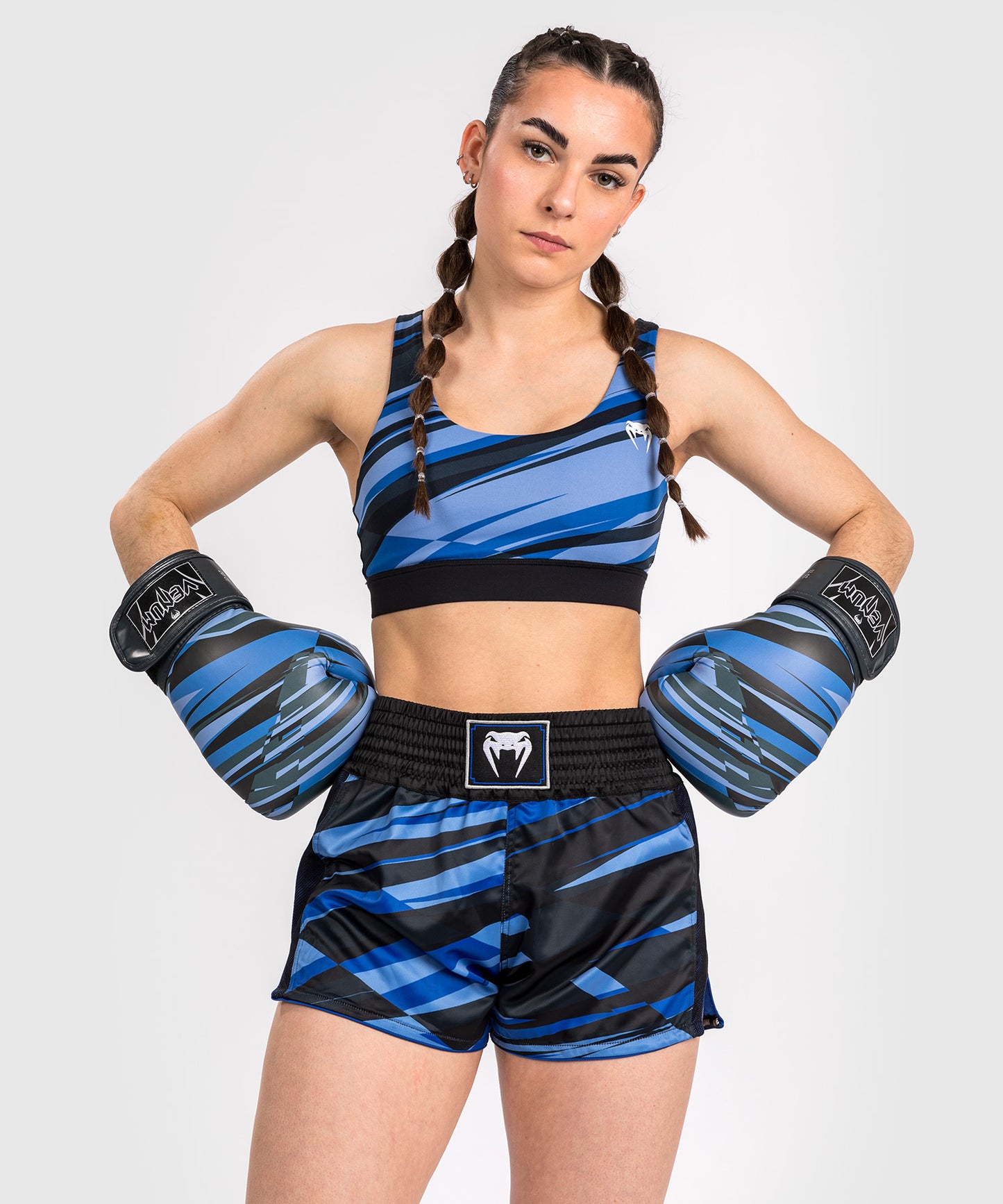 Venum Abyss Frauen Muay Thai Shorts - Schattenblau
