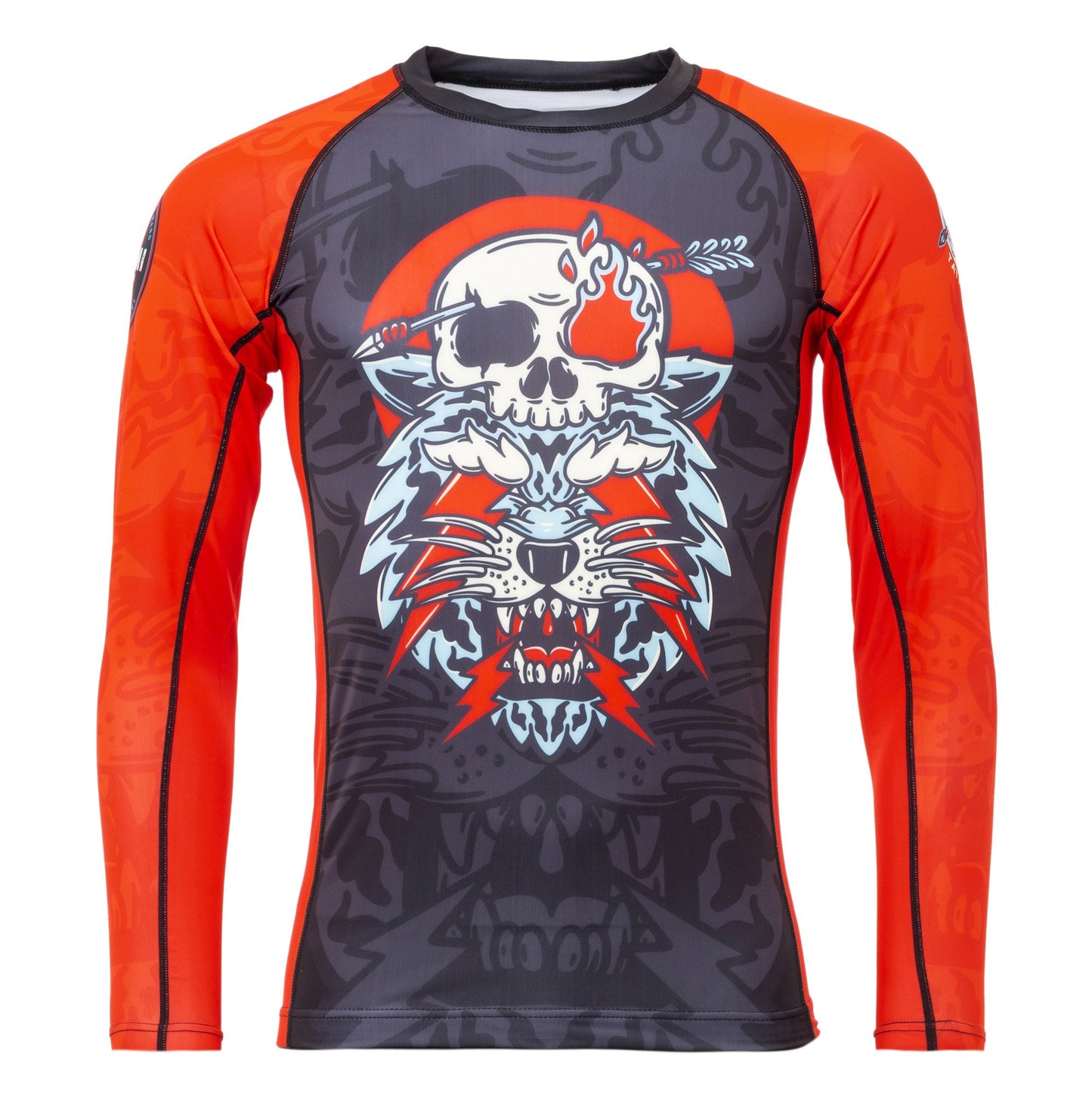 Tatami Fightwear Head Hunter Eco Tech Recyceltes Langarm Kompressions-T-Shirt - Schwarz/Rot