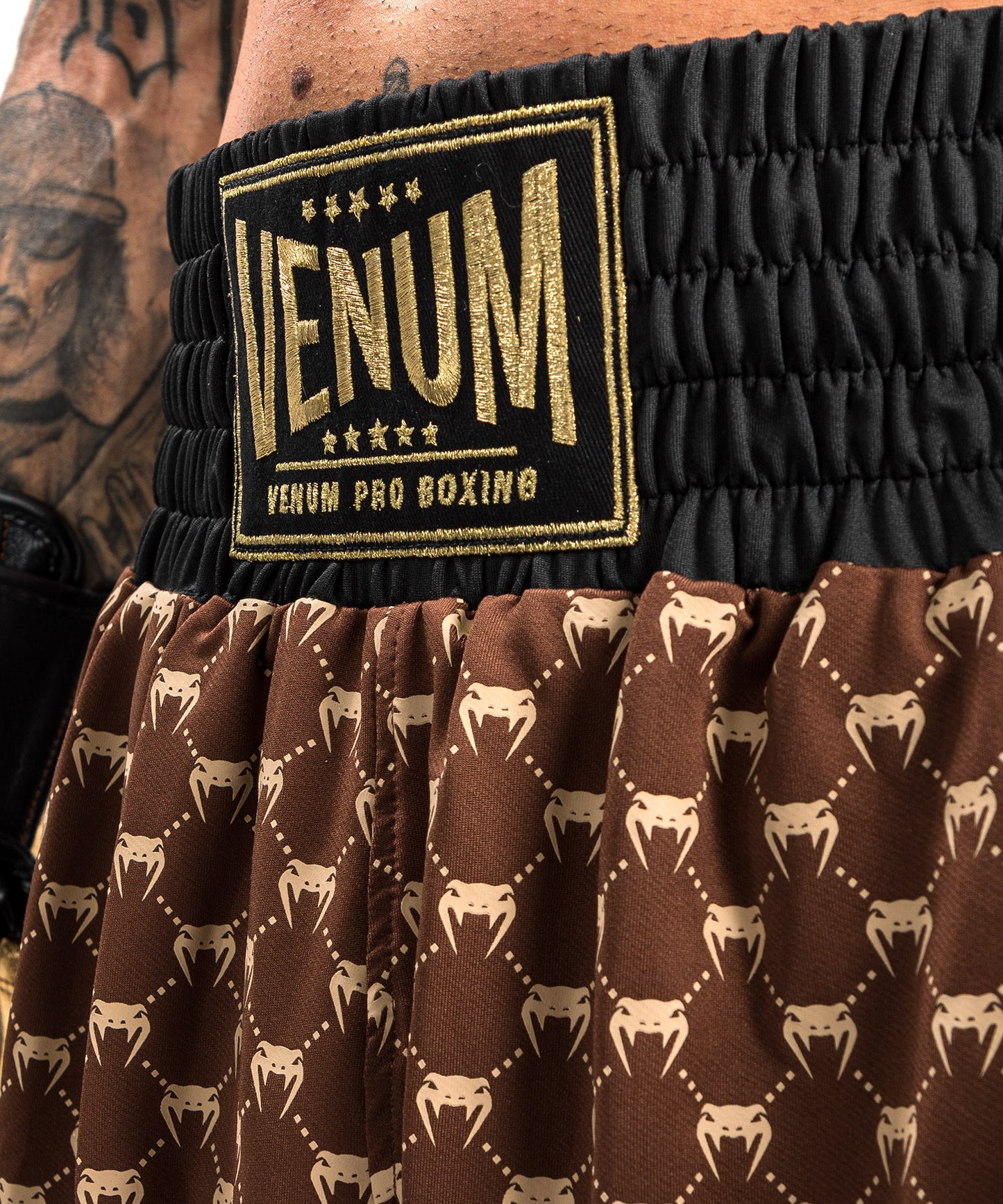 Short de Boxe Venum Monogram - Noir/Marron