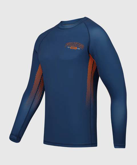 Fumetsu Varsity Kurzarm-Rashguard - Marineblau