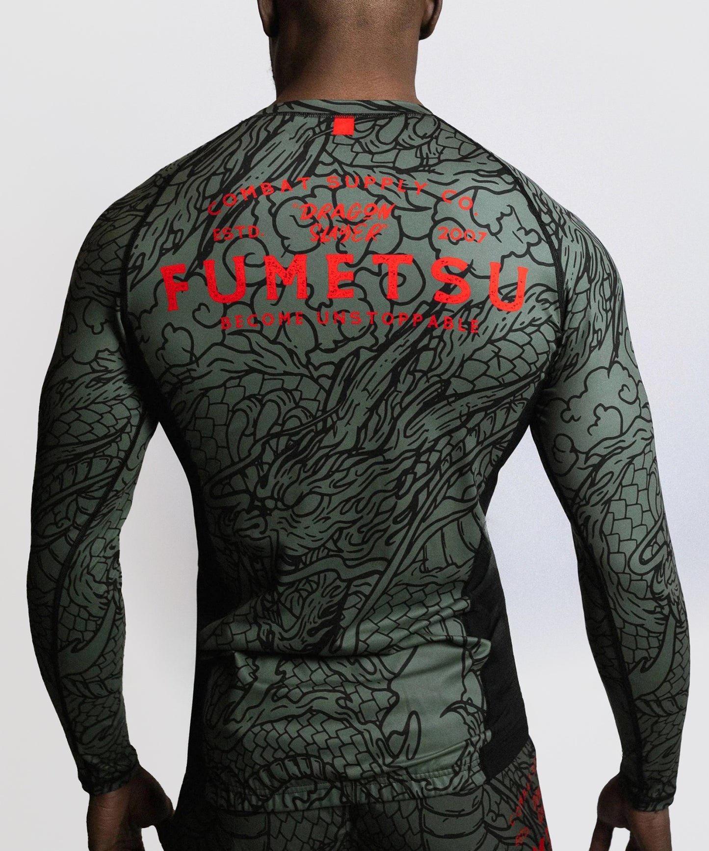 Fumetsu Dragon Slayer Langarm-Rashguard - Khaki/Orange