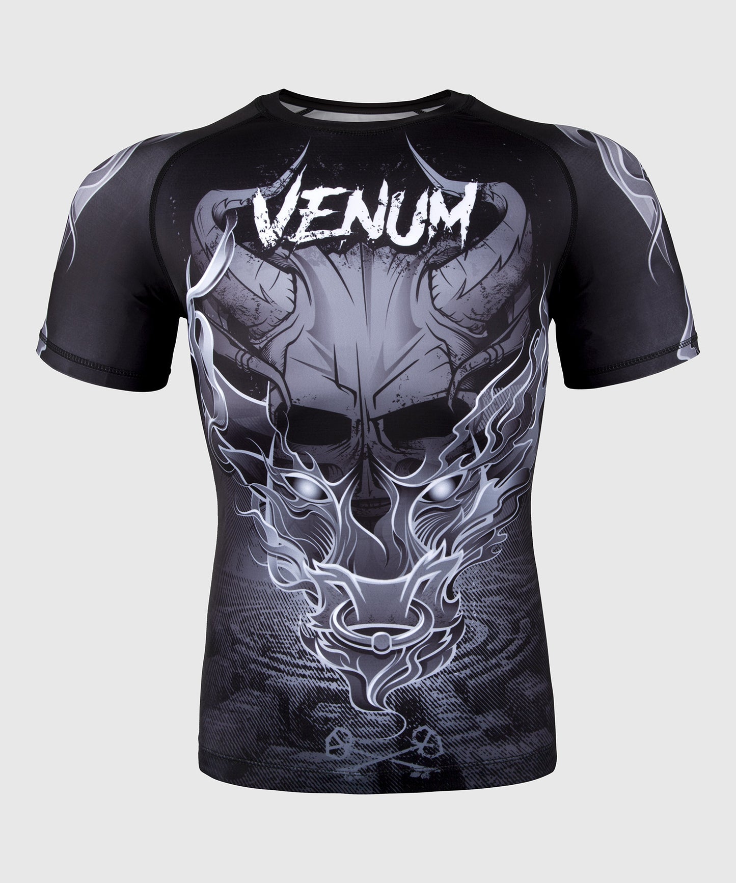 Venum Minotaurus Rashguard - Kurzarm - Schwarz/Weiß