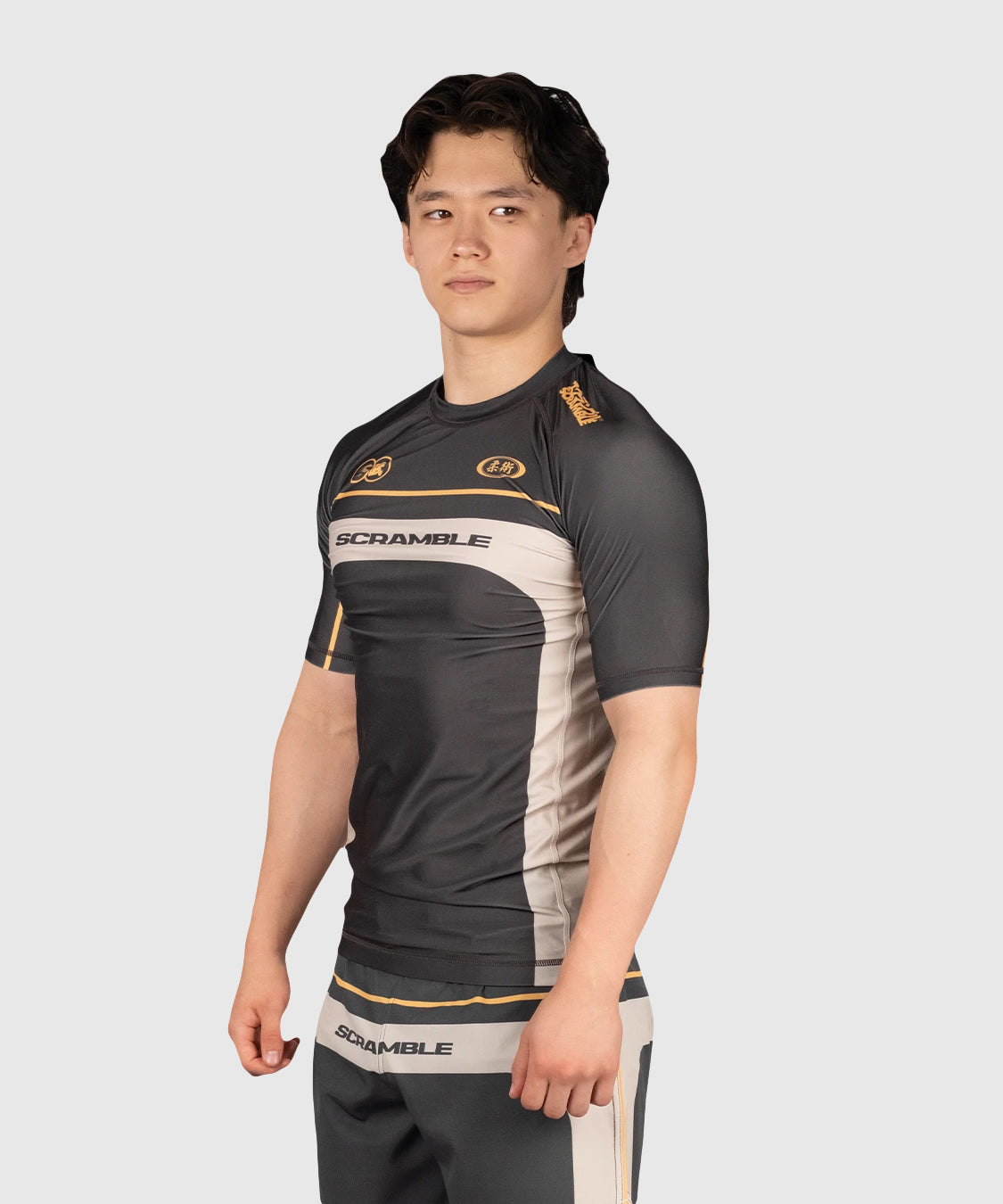 Scramble Duotone Rashguard de Manga Corta - Taupe/Arena
