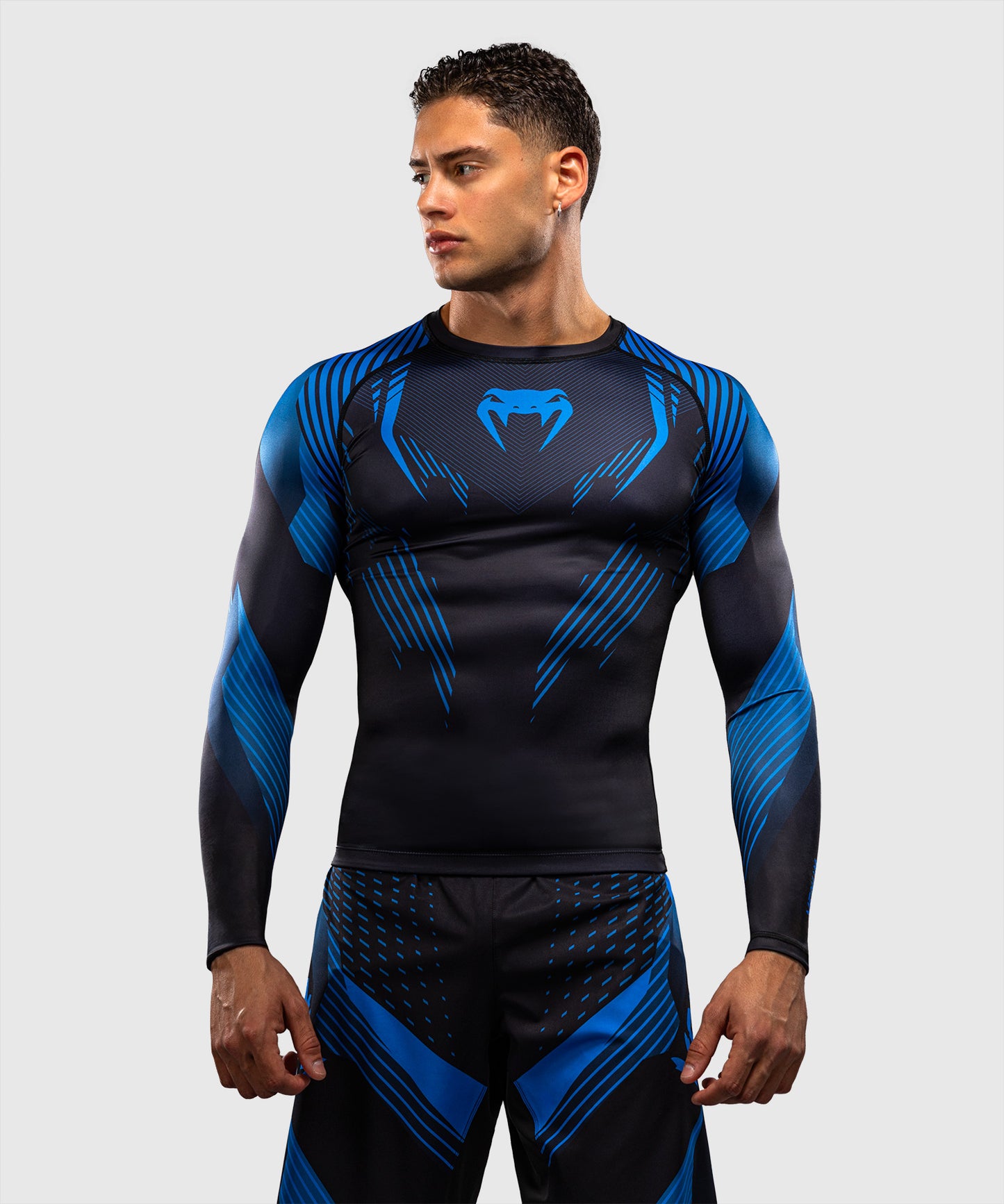 Venum No-Gi 6.0 Rashguard Manga Larga - Negro/Azul
