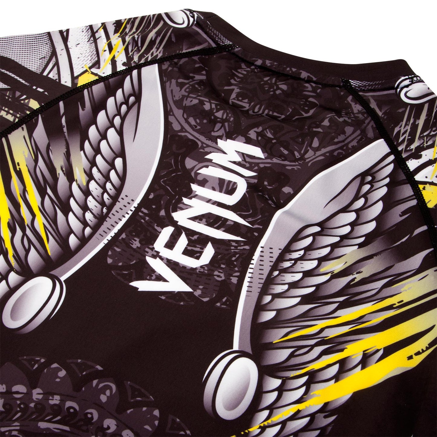 Rashguard Venum Viking 2.0 - Mangas Cortas - Negro/Amarillo