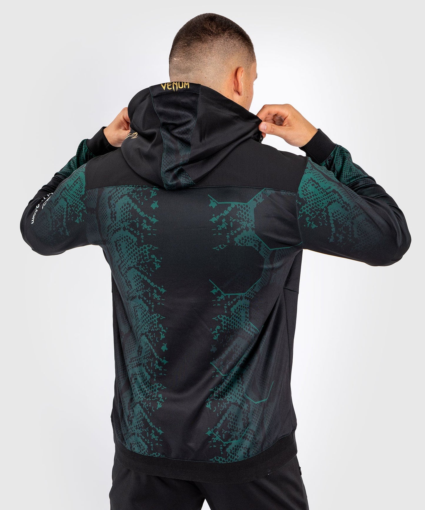Veste à capuche pour Hommes UFC Adrenaline by Venum Authentic Fight Night - Emerald Edition - Vert/Noir/Or