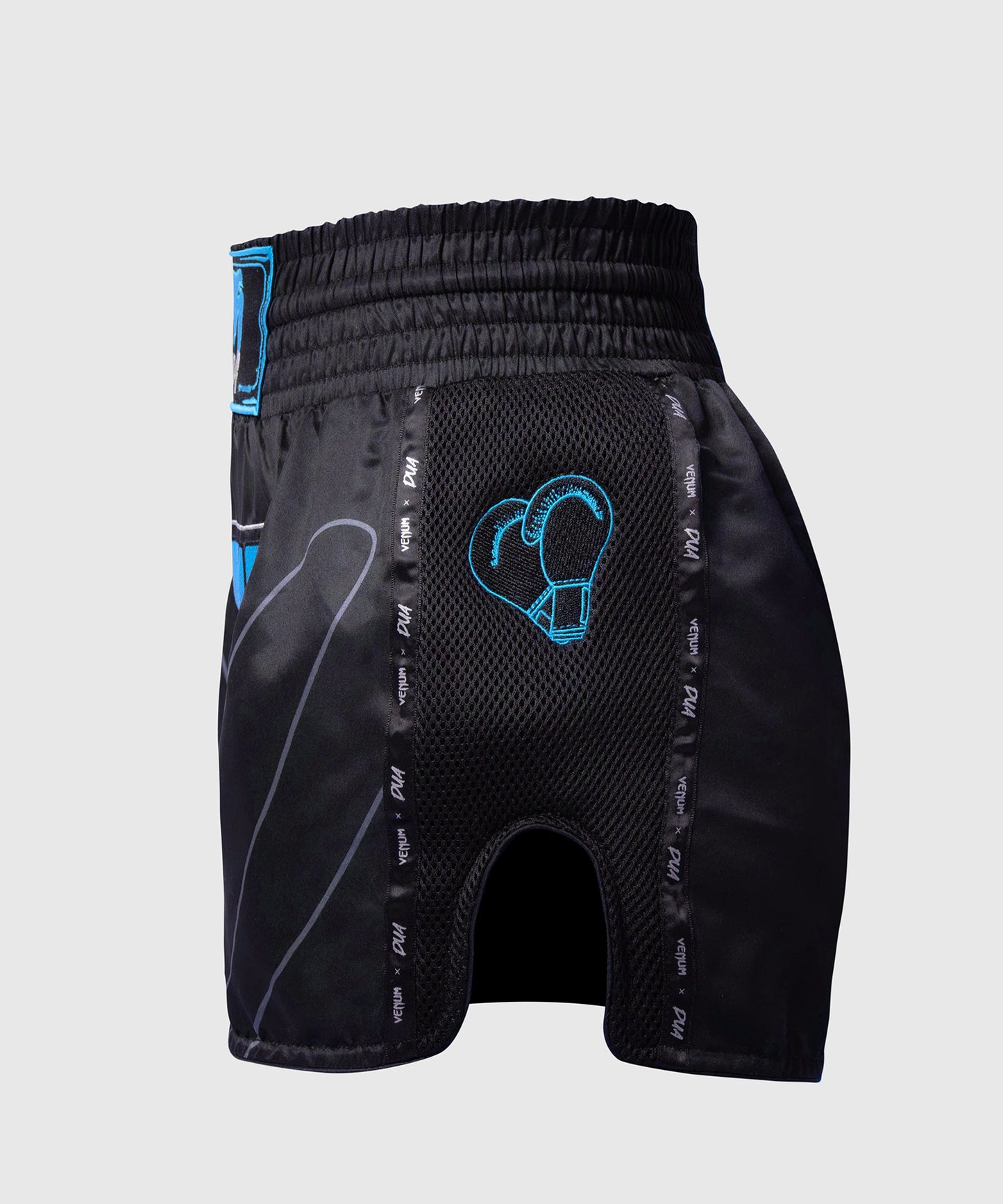 Venum x Dua Muay Thai Shorts - Black/Electric Blue