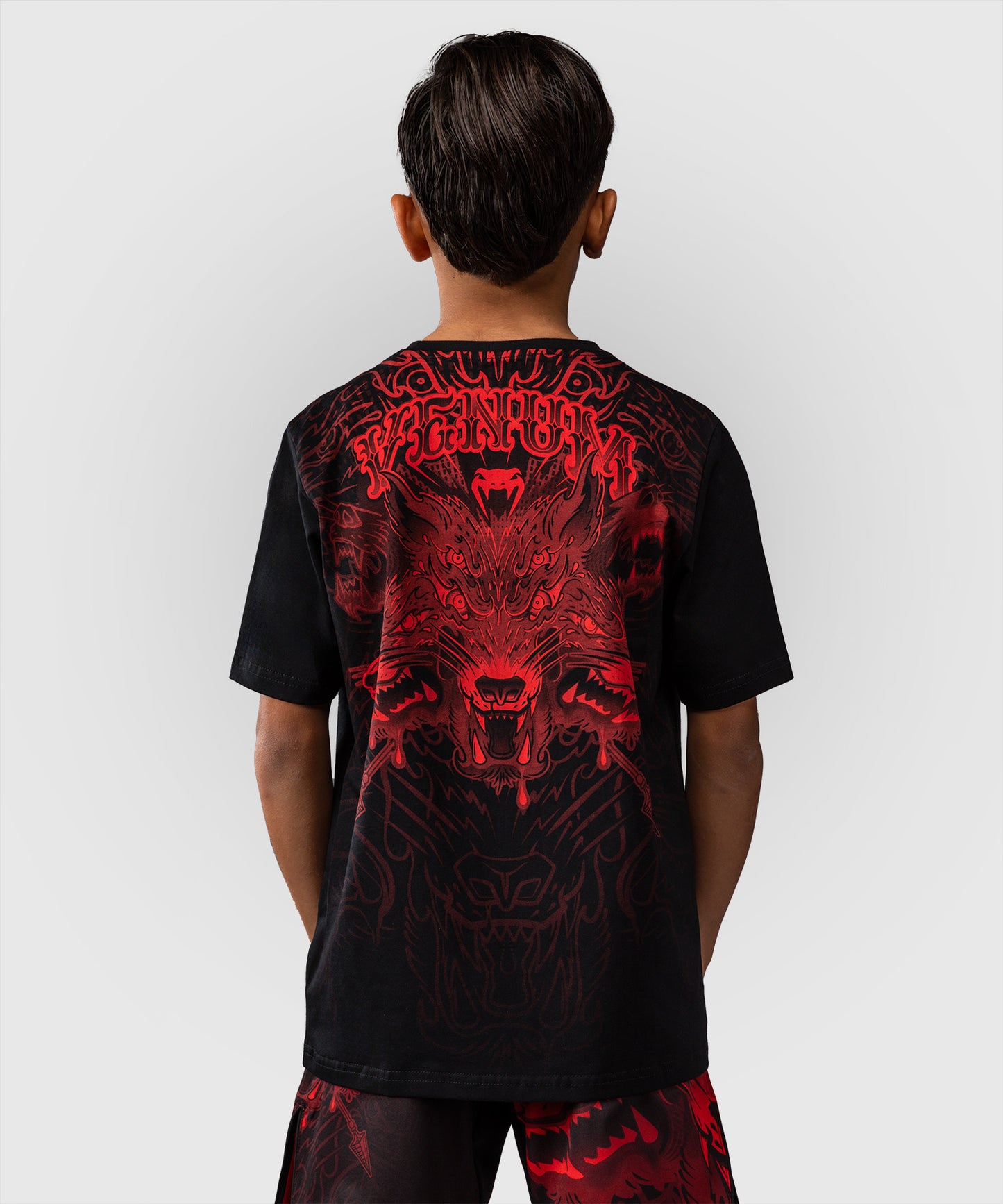 T-shirt Pour Enfants Venum Wolf Atak – Noir/Rouge