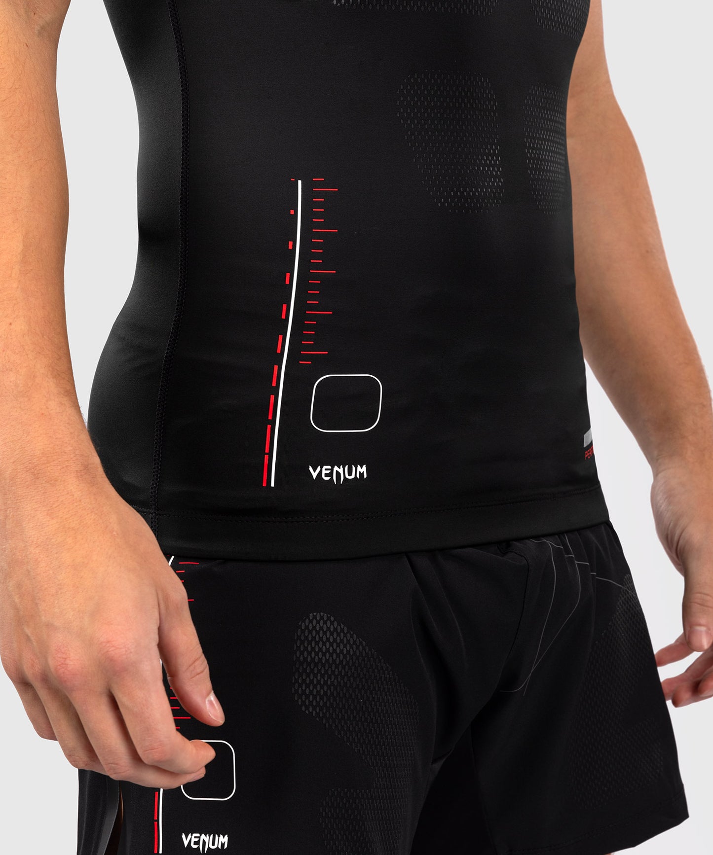 Venum Tactical XT Kurzärmeliger Rashguard für Männer - Schwarz/Feuerrot