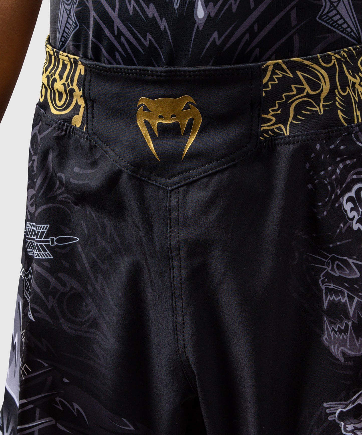 Short de Combat Pour Enfants Venum Wolf Atak – Noir/Gris