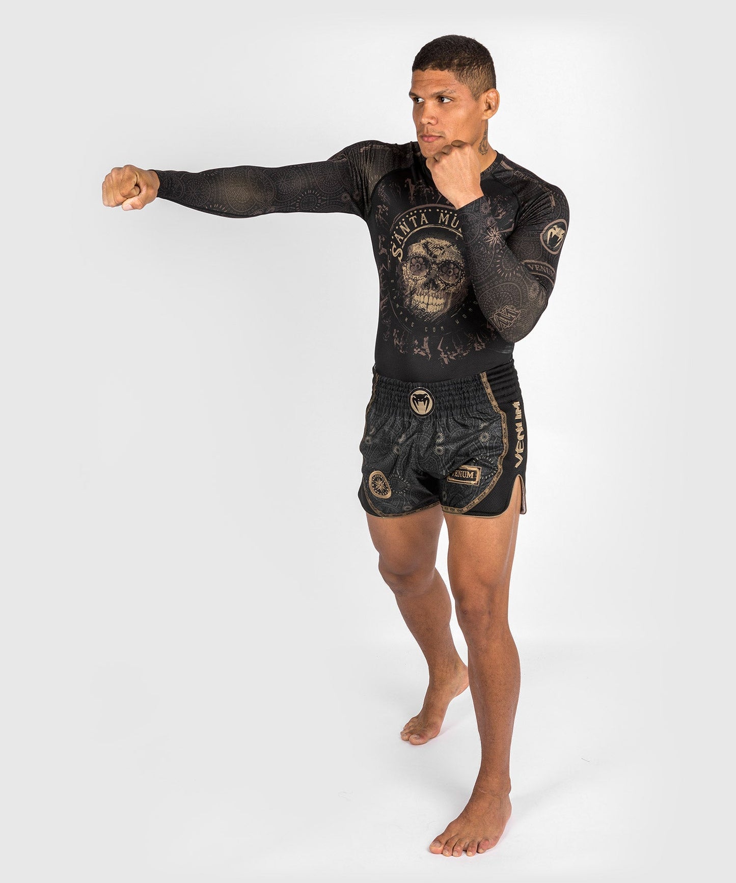 Rashguard Santa Muerte Dark Side Venum - manches longues - Noir/Marron