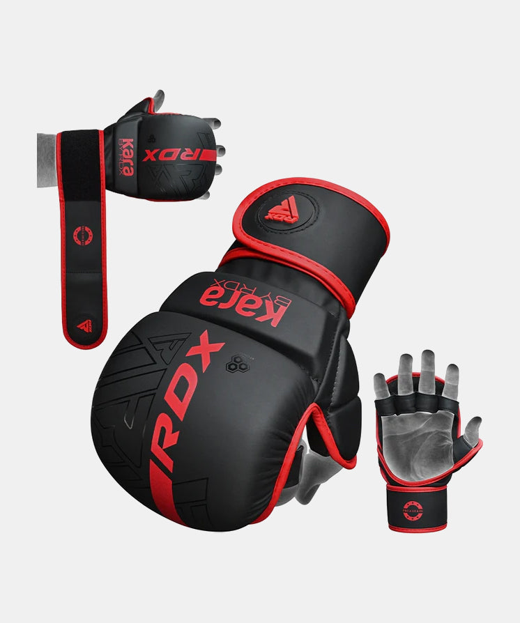 RDX F6 Kara MMA-Sparring-Handschuhe - Schwarz/Rot