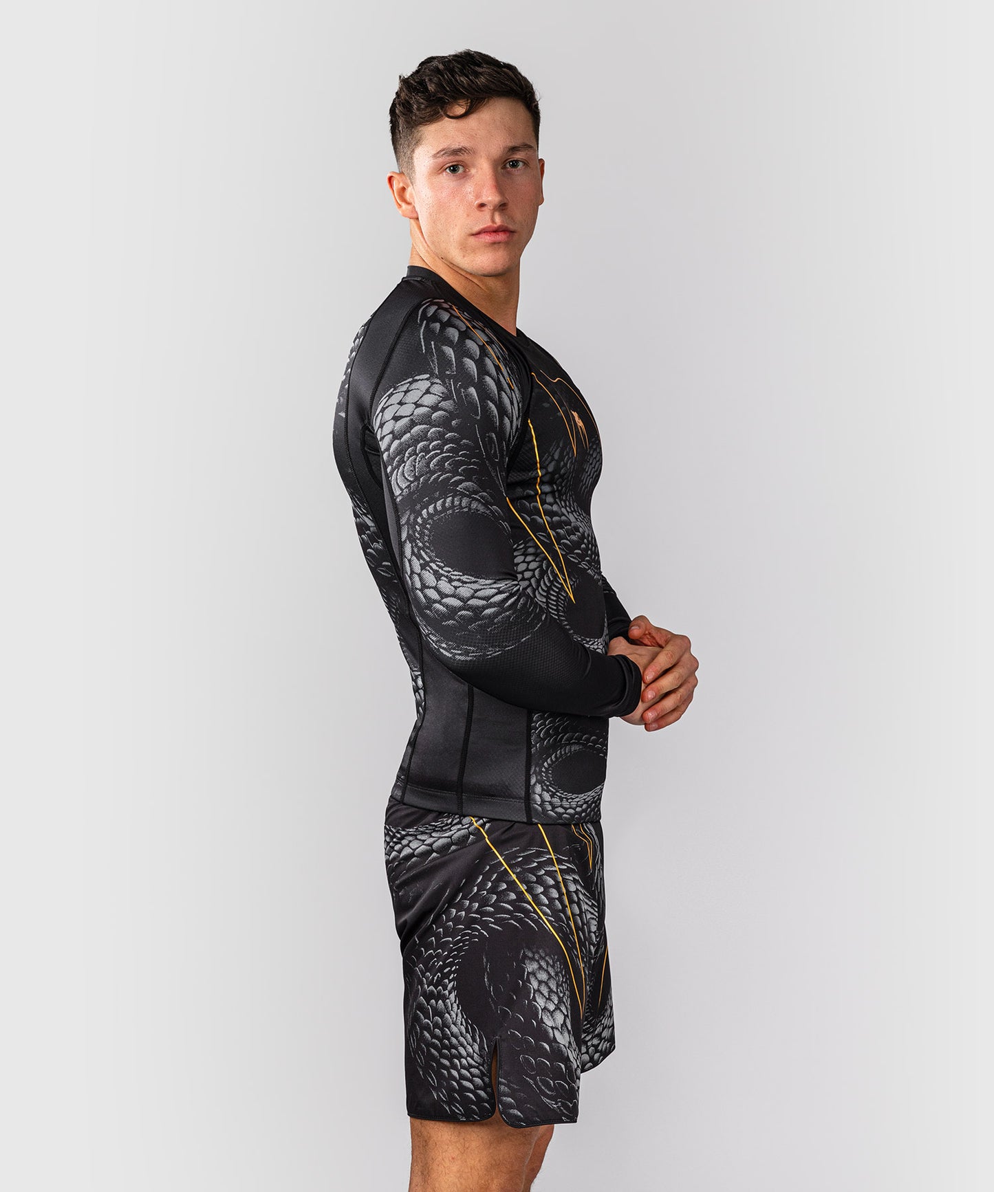 Rashguard à Manches Longues Venum Matupa - Noir/Gris/Or