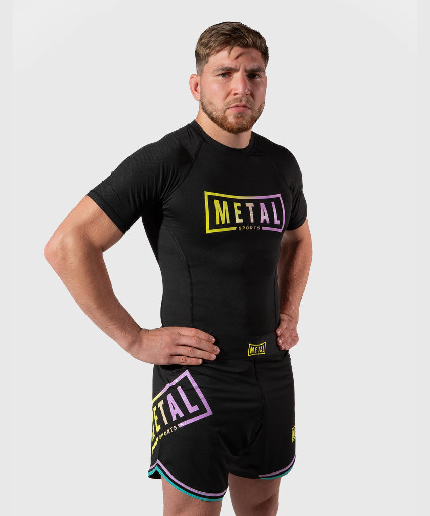 Metal Boxe Post Cutting Treats Fightshorts - Schwarz