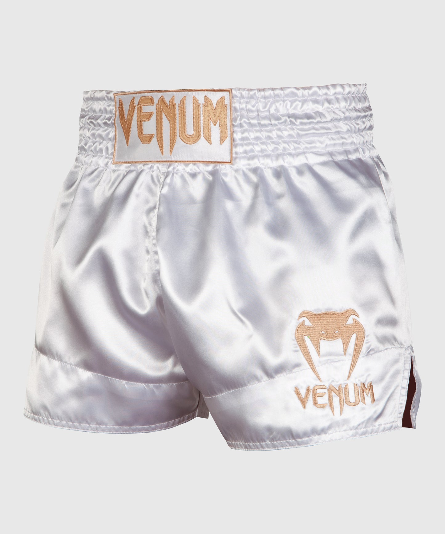 Venum Classic Short de Muay Thai - Blanco/Oro