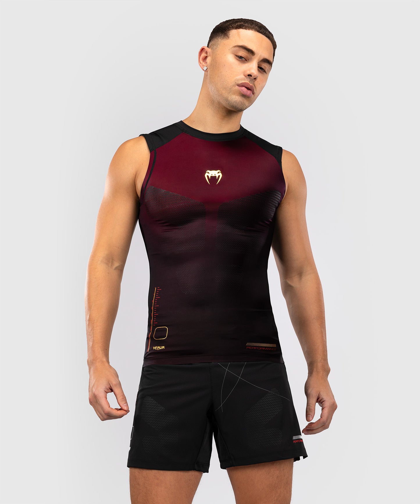Rashguard Sans Manches Venum Tactical XT- Noir/Bordeaux/Or