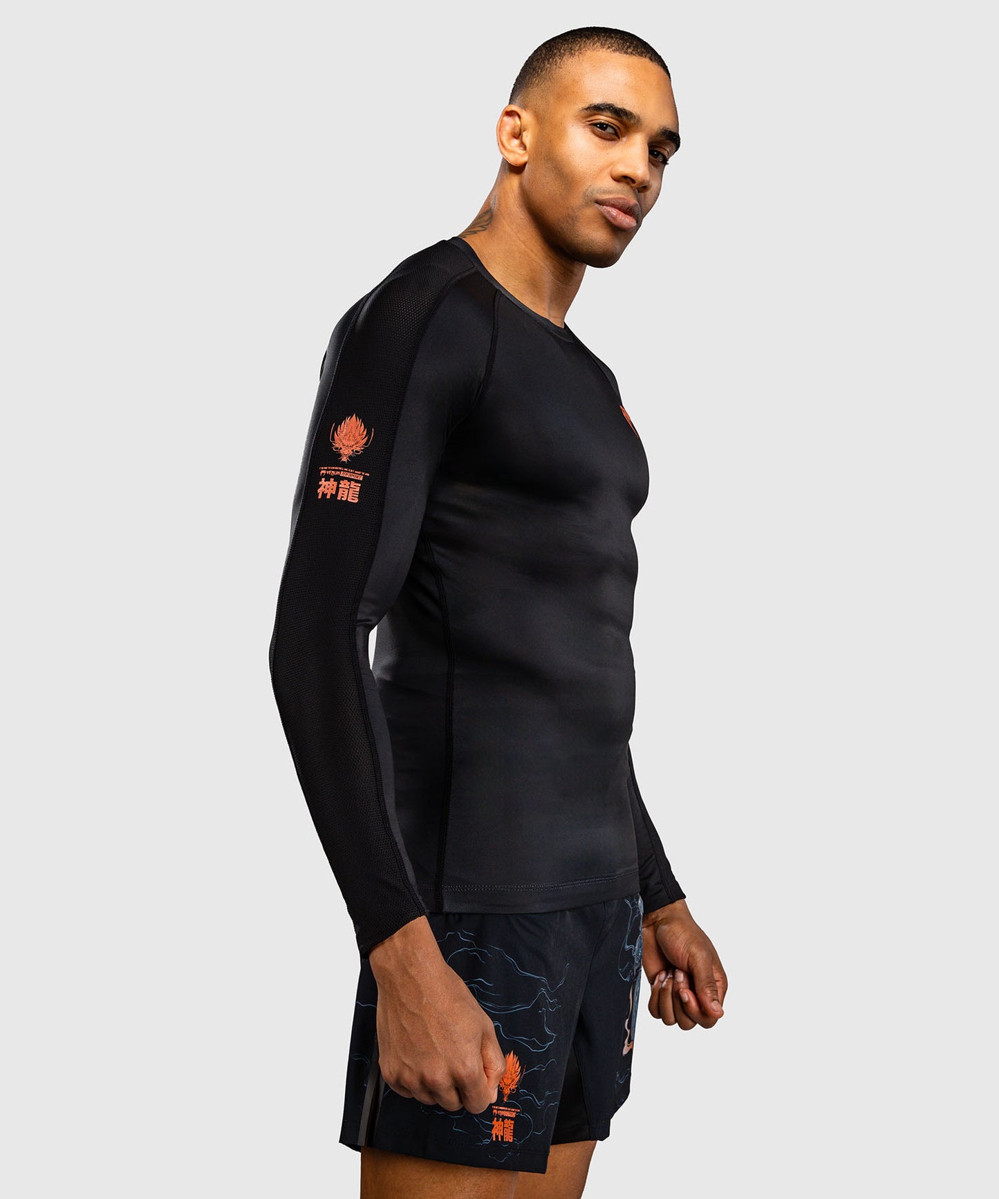 Venum Thunder Dragon Rashguard a Maniche Lunghe – Nero/Grigio/Rame