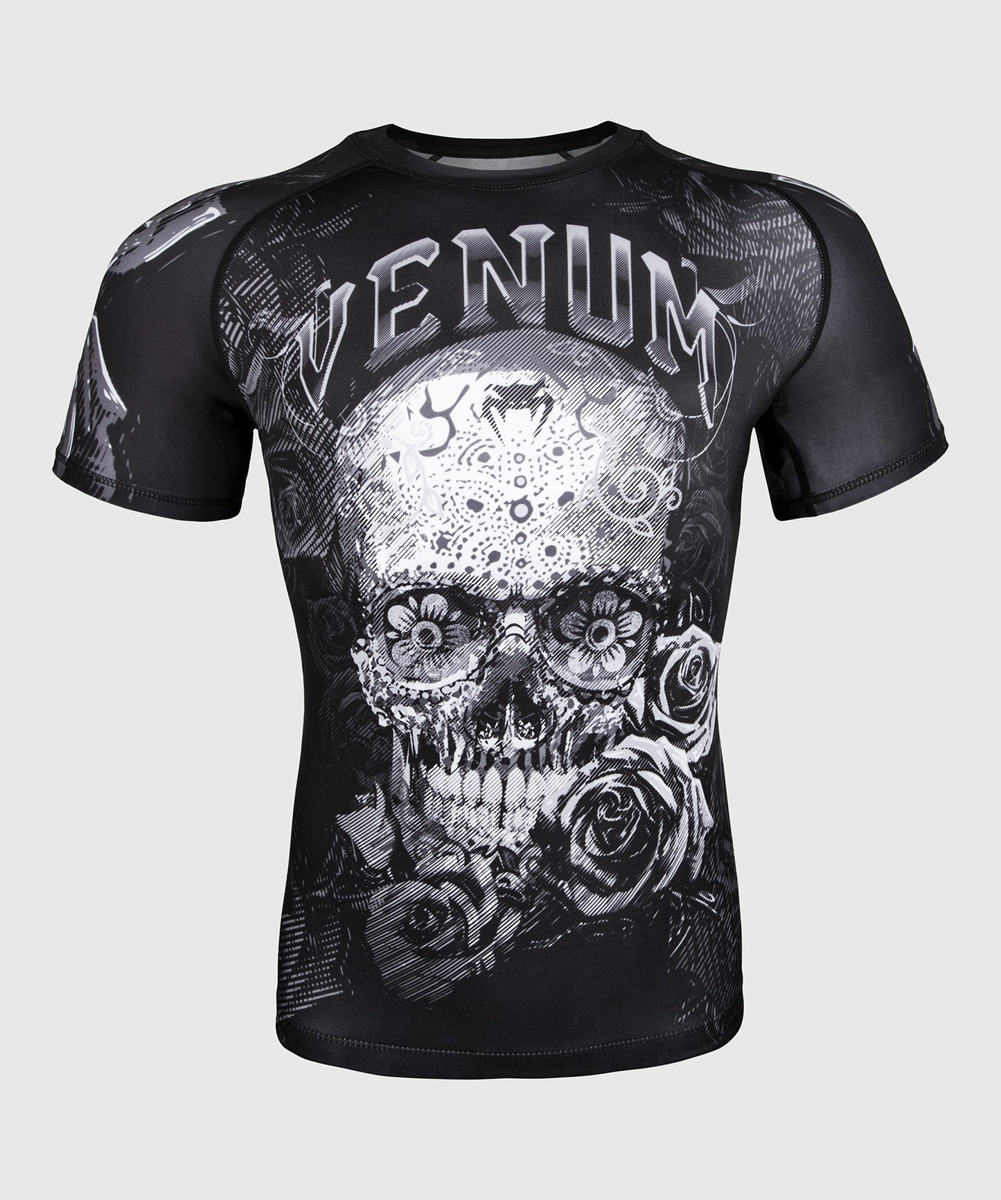 Venum Santa Muerte 3.0 Rashguard - Kurzarm - Schwarz/Weiß