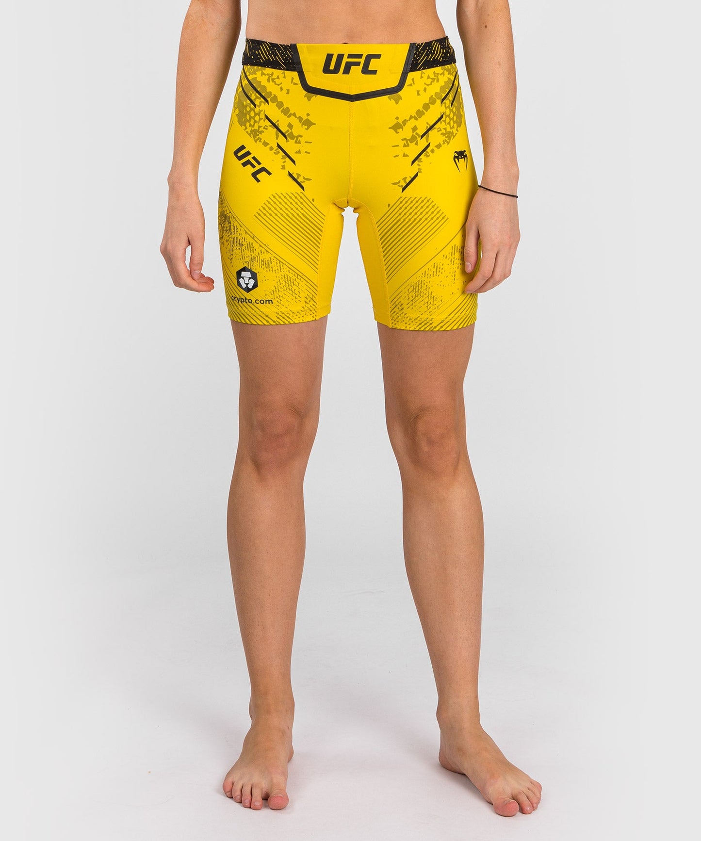 UFC Women's Long Fit Compression Short Adrenaline by Venum Authentic Fight Night - Yellow