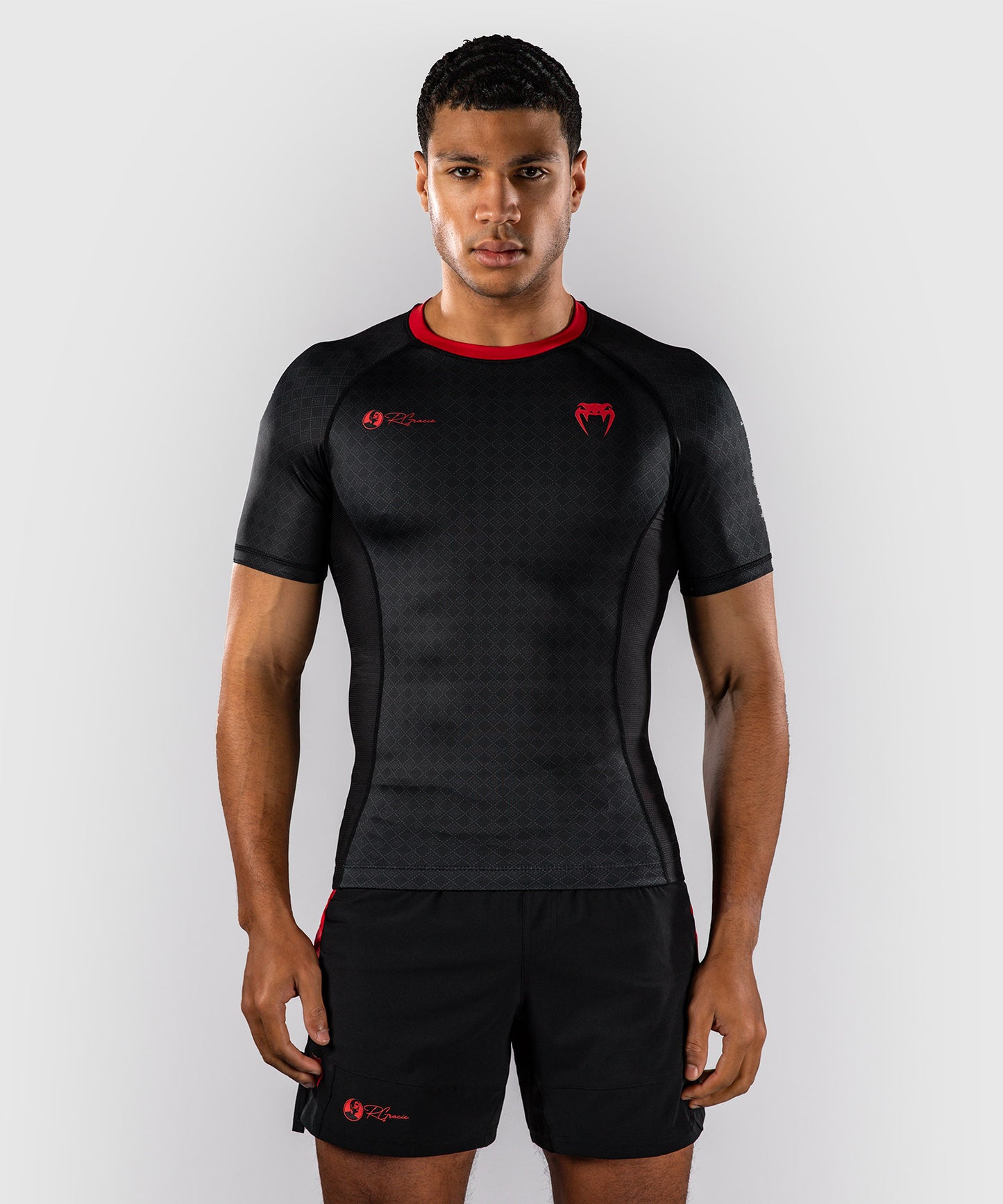 Rashguard à Manches Courtes Venum x Roger Gracie Signature - Noir/Rouge