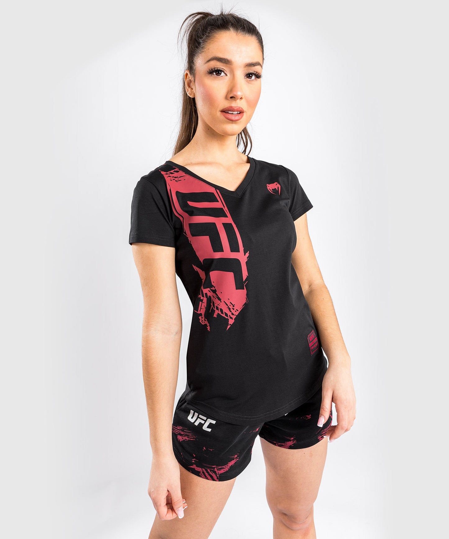 T-Shirt UFC Venum Authentic Fight Week 2.0 - Pour Femmes - Noir/Rouge