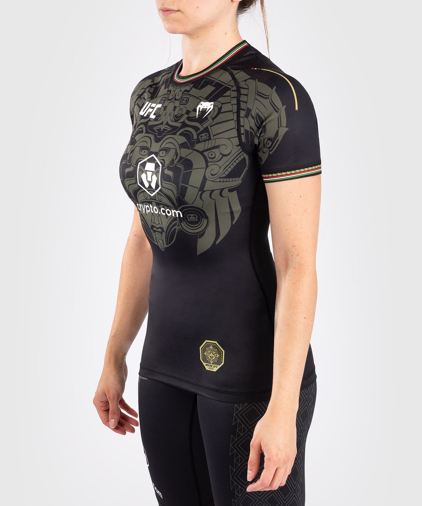 Noche UFC by Venum Authentic Fight Night Rashguard à manches courtes pour femme - Noir