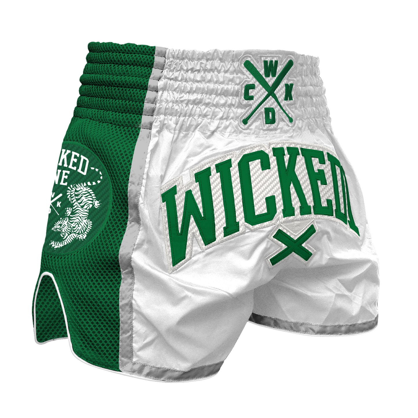 Wicked One Pantaloncini da Muay Thai - Verde/Bianco