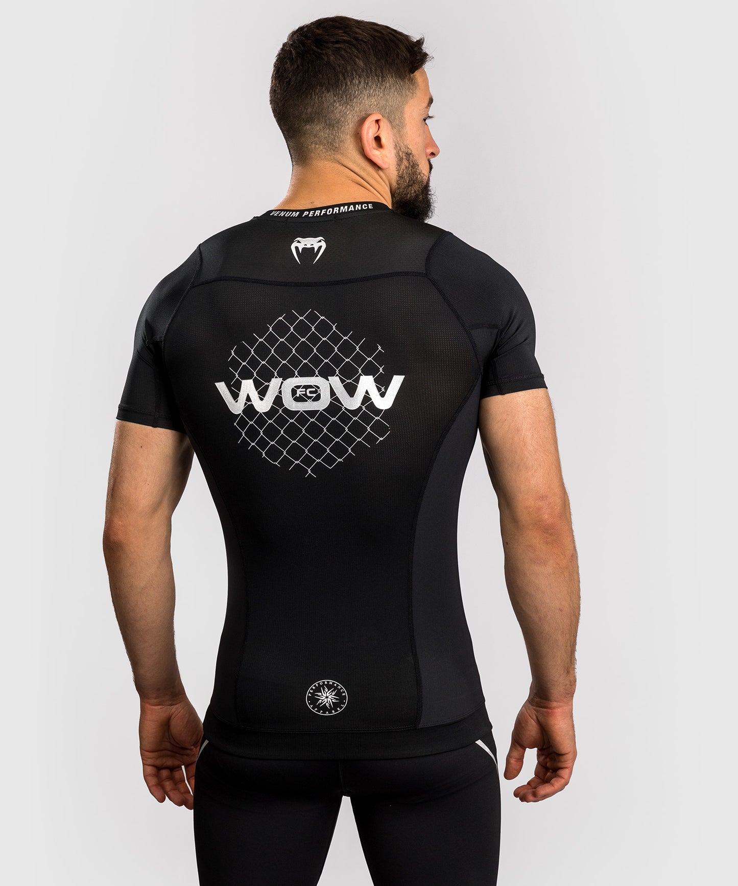 Venum x WOW FC Kurzarm Rashguard - Schwarz/ Grau