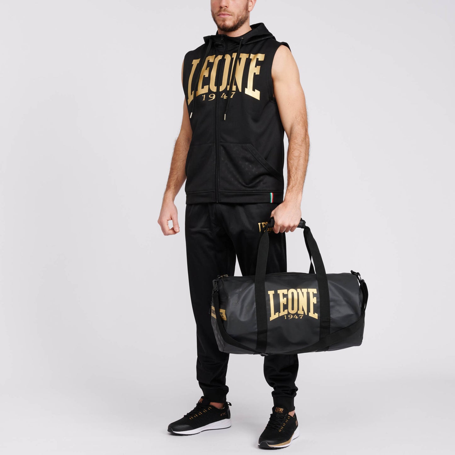 Leone Duffle Dna Bolsa de Deporte – Negro/Dorado