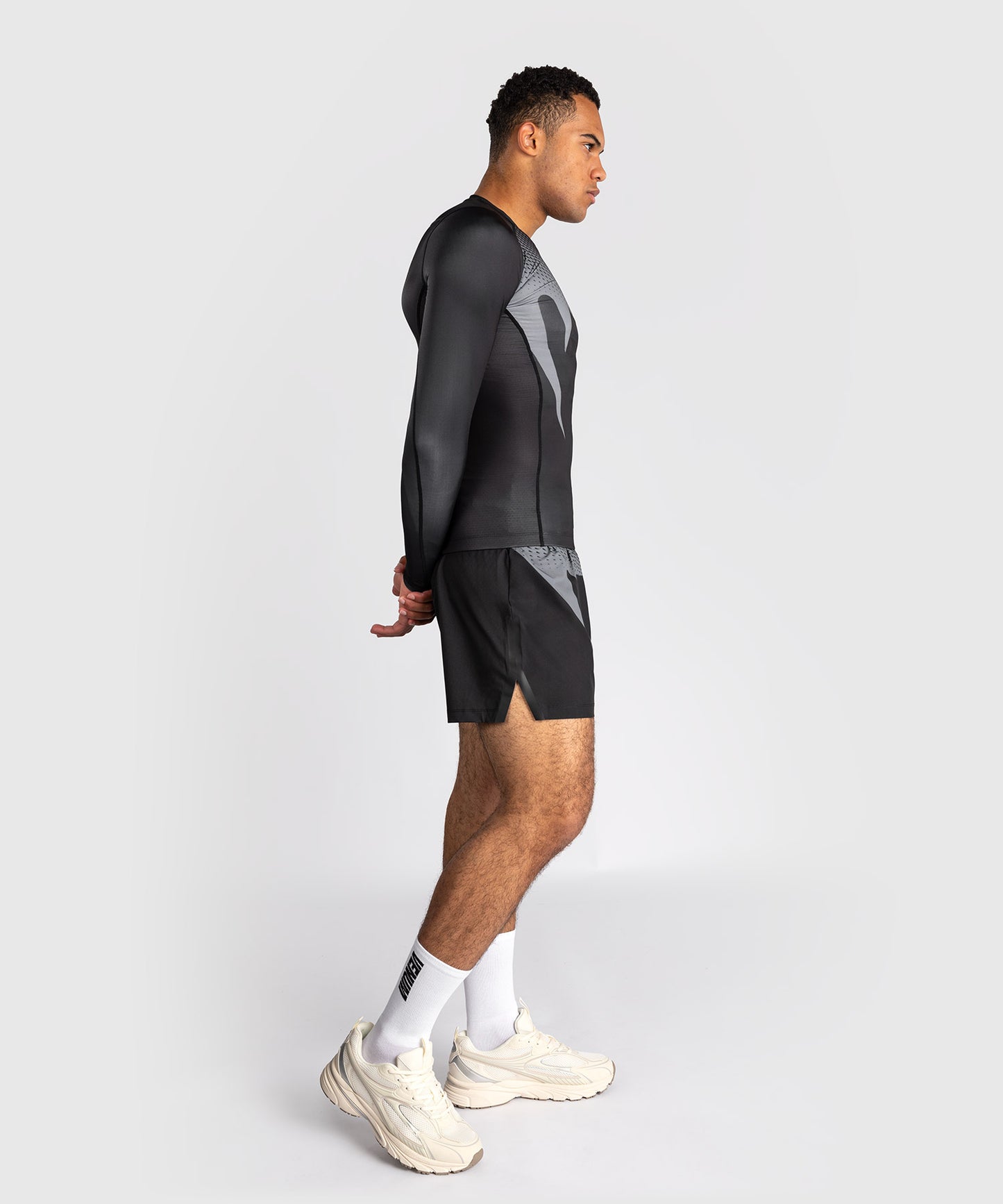 Venum No Gi Rashguards - Black/ Silver Grey